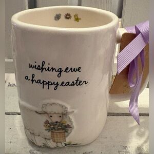 Rae Dunn White Easter Mug with Sheep Design